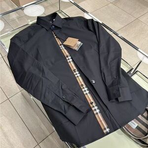 Burberry Black and Tan Long Sleeve shirt NWT L